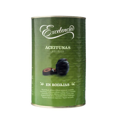 GESNEDEN ZWARTE OLIJVEN  4150gr